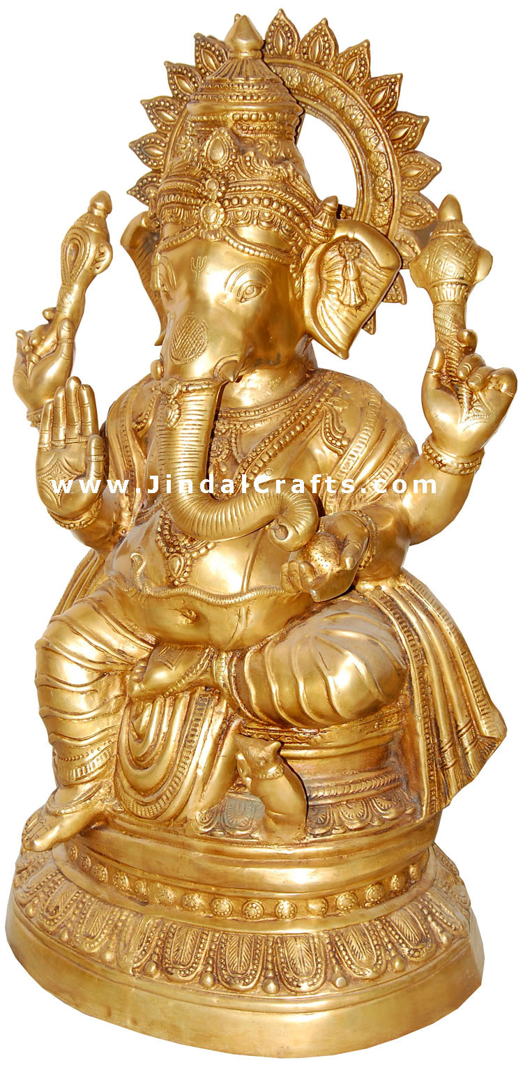 Ganesha - Brass Made Figure Hindu Religious Art