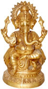 Ganesha - Brass Made Figure Hindu Religious Art