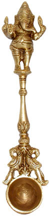 Lord Ganesha Spoon for Havan Aahuti - Handmade Artifact