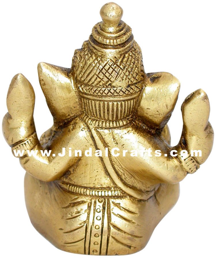 Lord Ganesha Indian Religious Brass Statue Handmade Idol Murti Arts Handicrafts