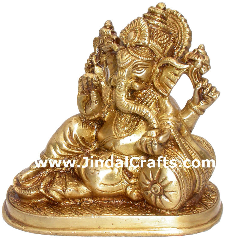 Ganesha Figure Hindu Religious Statues Hand Carved Arts