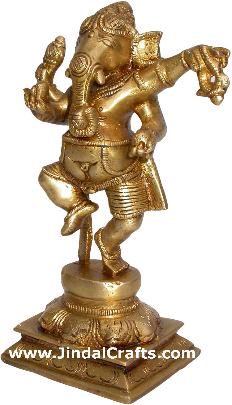 Ganesha Statue Brass Indian God Figure Hindu Religion