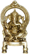 Ganesha Brass Figure Indian God Hindu Religious Arts