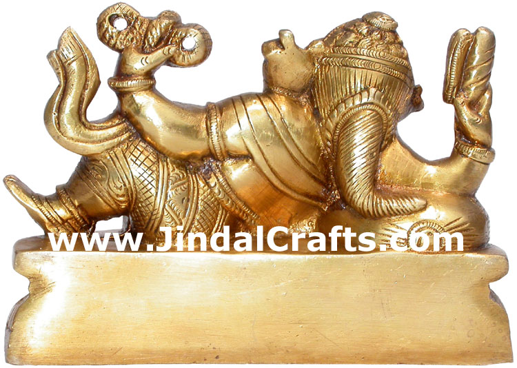 Lord Ganesha Hindu God Brass Sculpture Figurine Crafts