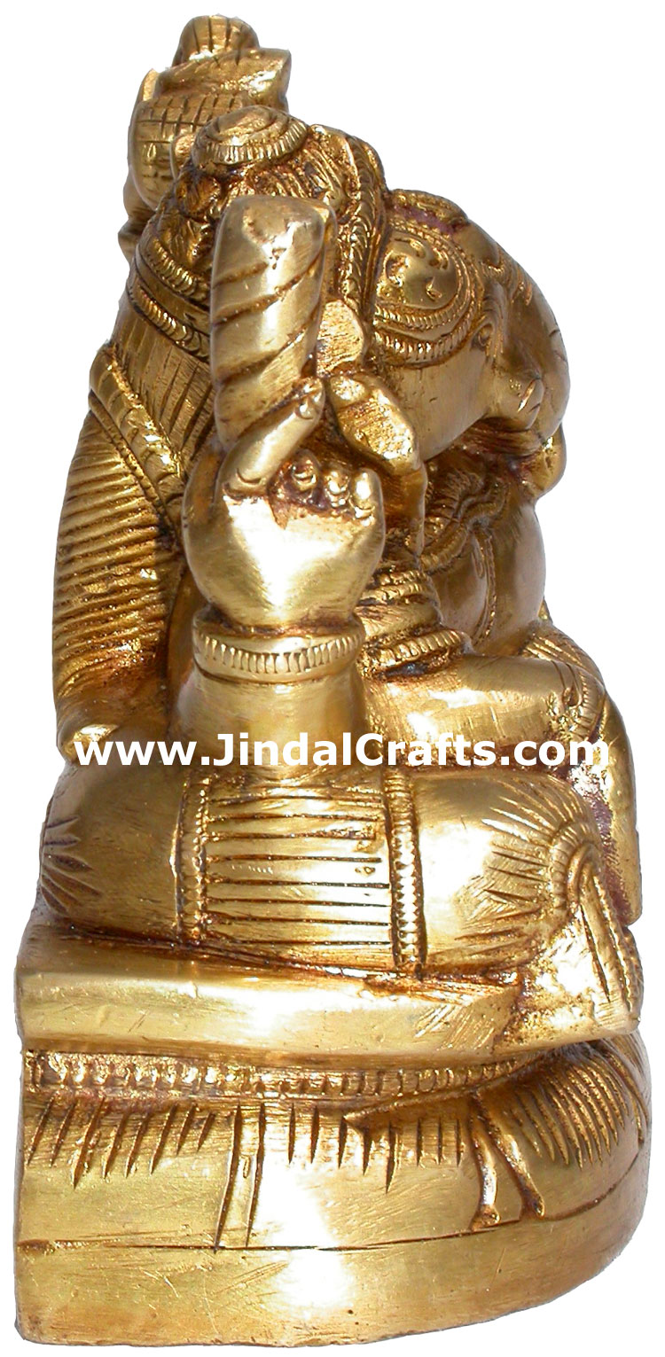 Lord Ganesha Hindu God Brass Sculpture Figurine Crafts