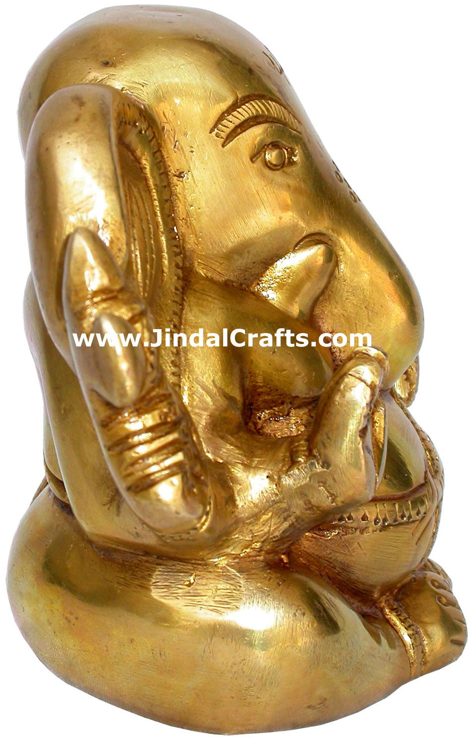 Ganesha - Hand Carved Indian Art Craft Handicraft Home Decor Brass Figurine