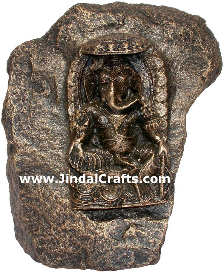 Unique Hand Carved Stone Lord Ganesha Figure Indian Art