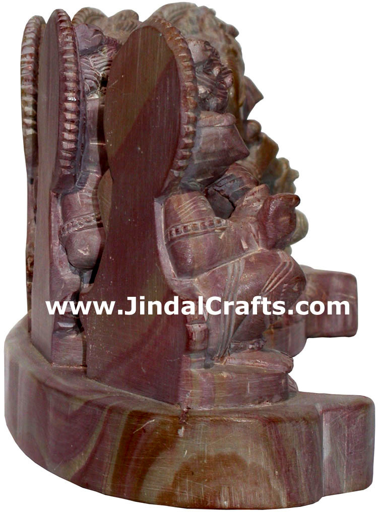 Musicians Lord Ganesha Set Hand Carved Stone Figure Indian Art Handicrafts Hindu