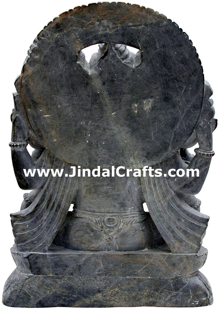 Five Faced Panchmukhi Ganesha Hand Carved Indian God Sculpture Statue Idol Craft