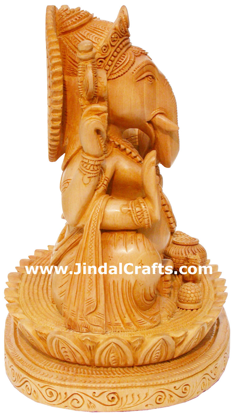 Masterpiece - Handcarved Ganesha Lakshmi Statuette Murti Hindu Religious Statue