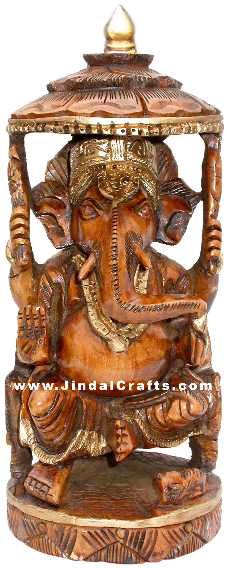 Ganesha Hand Crafted Wooden Carving Figurine Antique