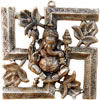 Ganesha with Swastic Symbol - White Metal Artifact