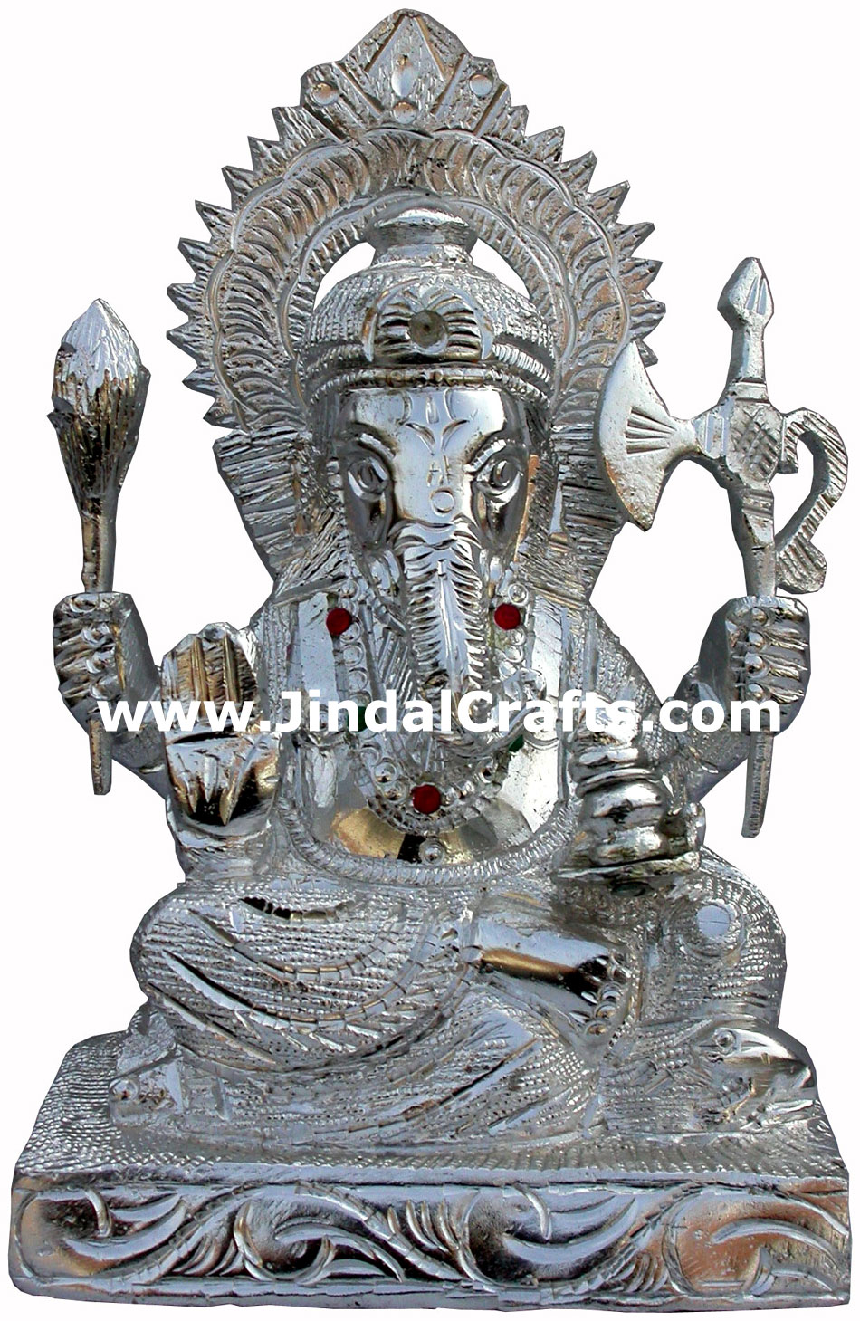 Ganesha - Hand Carved Indian Art Craft Handicraft Home Decor Aluminium Figurine