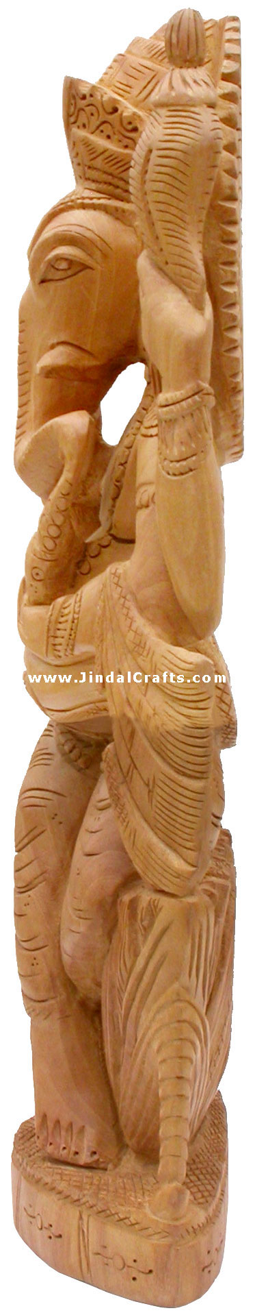 Handcrafted Wooden Ganesha Hindu Sculptures Art