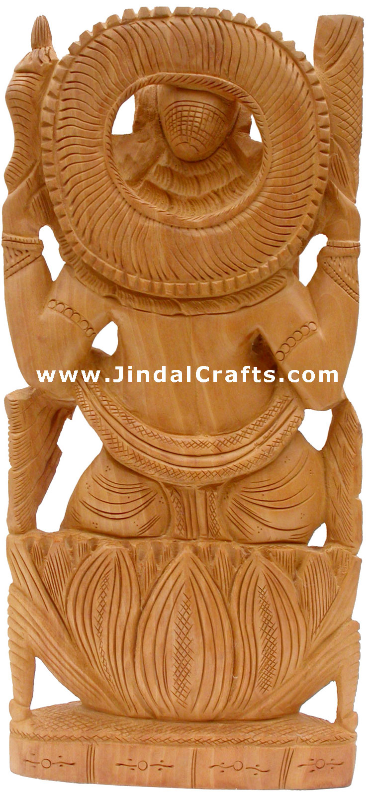 Handcrafted Wooden Ganesha Hindu Sculptures Art