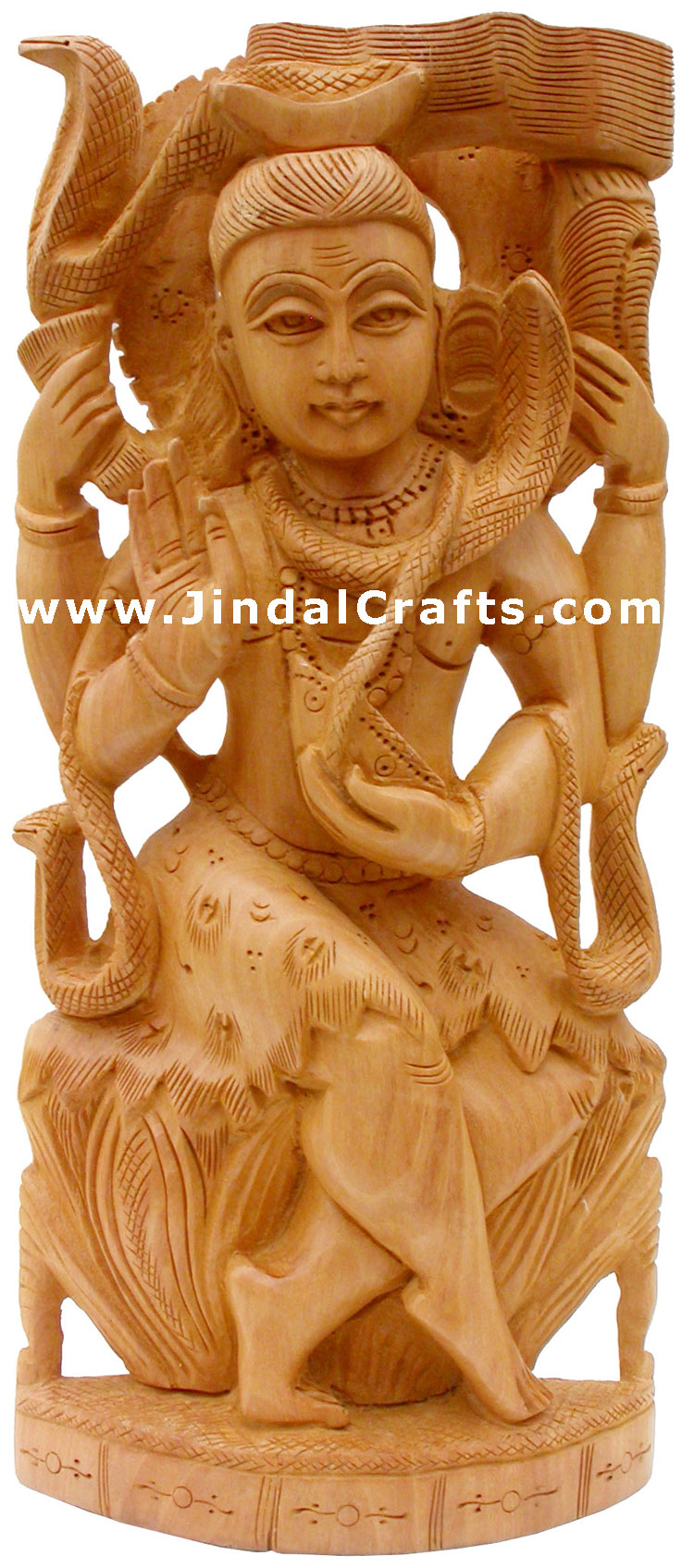Handcrafted Wooden God Shiva Hindu Sculptures Art