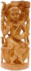Handcrafted Wooden God Shiva Hindu Sculptures Art