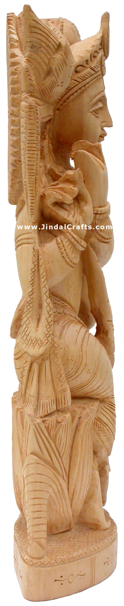Handcrafted Wooden Krishna Hindu Sculptures Art