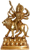 Hindu Deities Goddess Durga India Brass Carving Arts