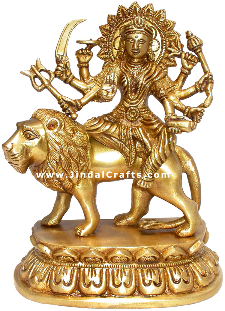 Durga Ji Indian Goddess Handmade Brass Artifact Hindu