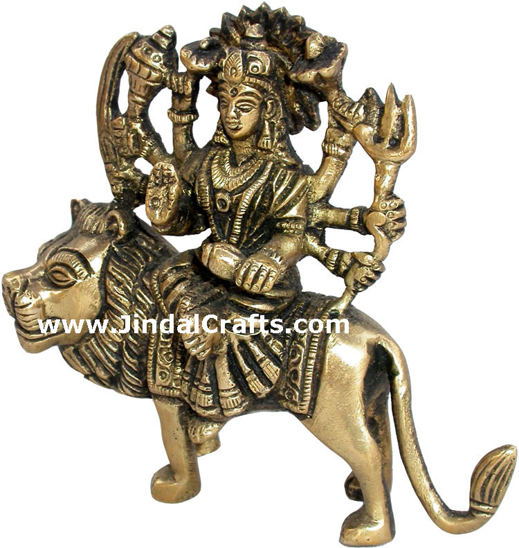 Maa Durga Indian God Religious Brass Figurines Gift Art