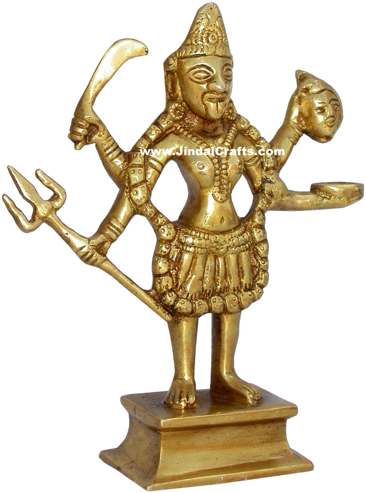 Handmade Brass Statue of Maa Kali India Brassware Handicraft Art Craft