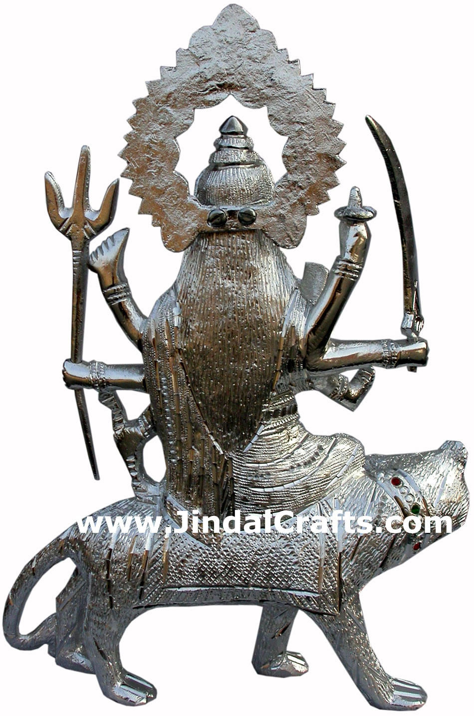 Durga - Hand Carved Indian Art Craft Handicraft Home Decor Aluminium Figurine