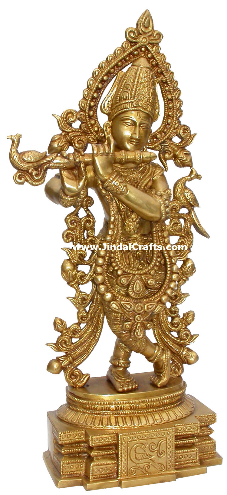 Lord Krishna Hindu God Brass Sculpture Hand Crafted Art