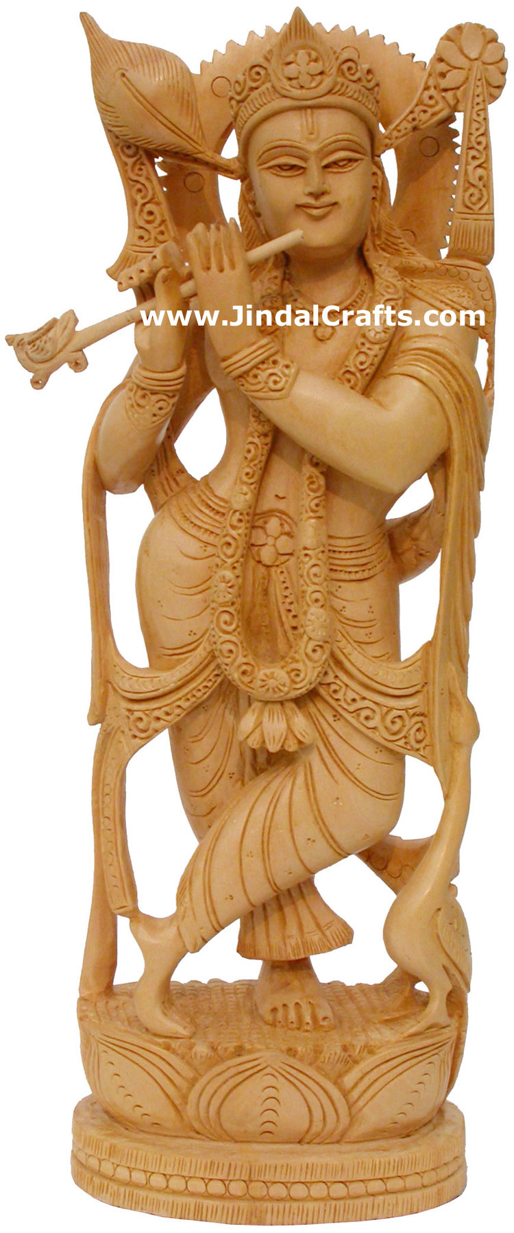 Hindu Deities Lord Krishna India Wood Carving Artifact Hindu Religious Decor Art