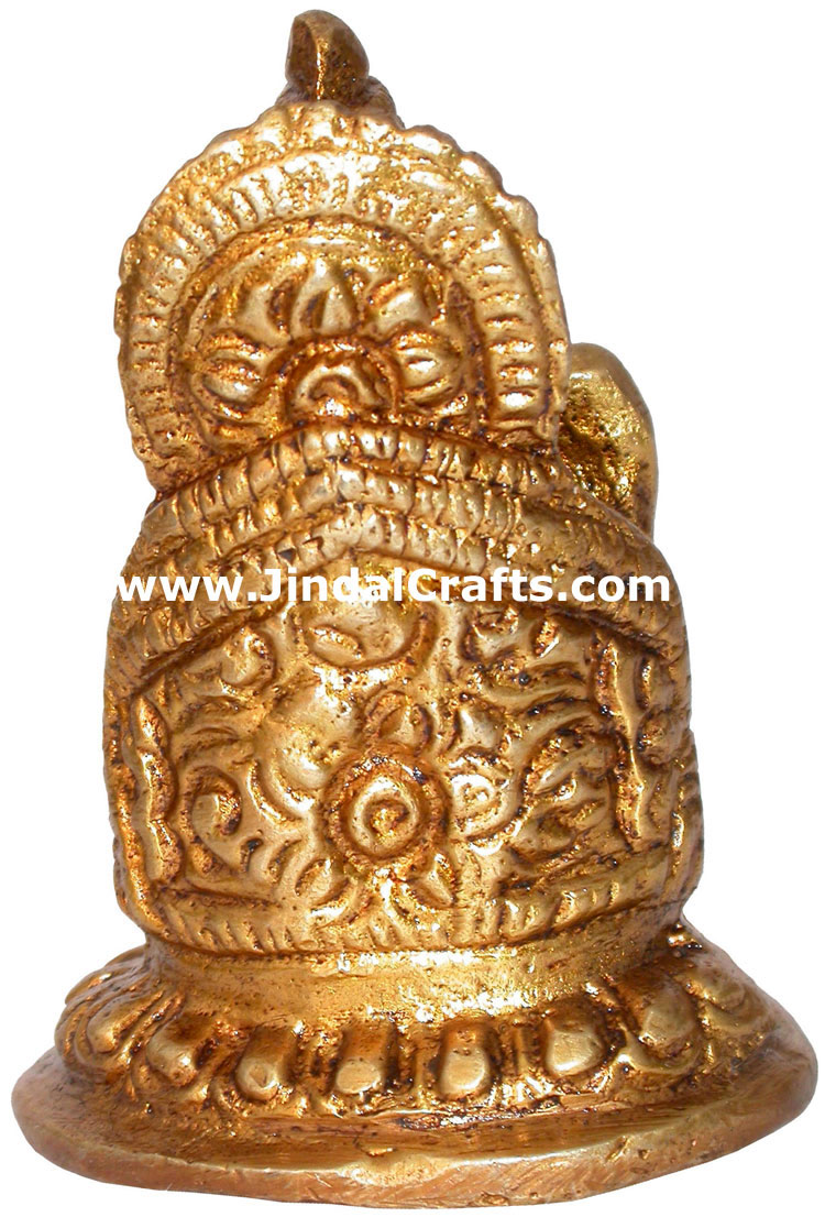 Hindu Deities Goddess Luxmi India Brass Carving Artefac