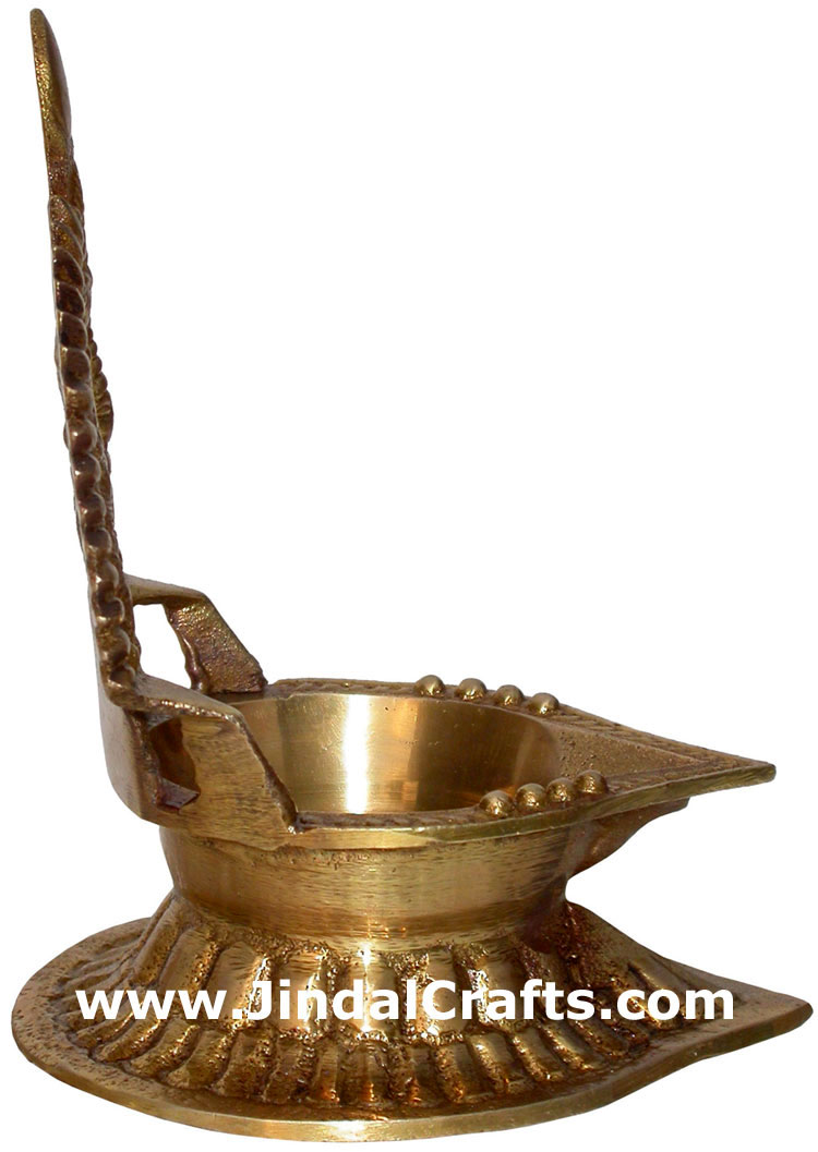 Hindu Deities Lamp India Brass Carving Artefacts