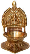Hindu Deities Lamp India Brass Carving Artefacts