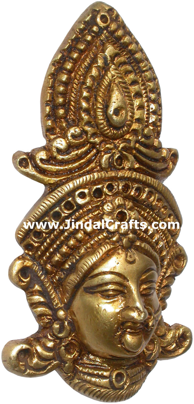 Hindu Deities Goddess India Brass Carving Artefacts