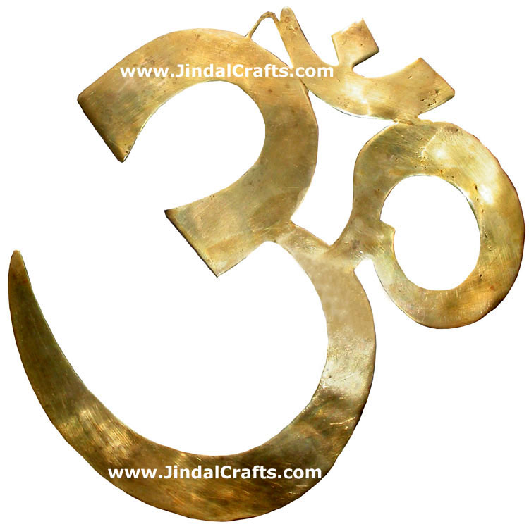 Hindu Deities OM Symbol India Brass Carving Artefacts