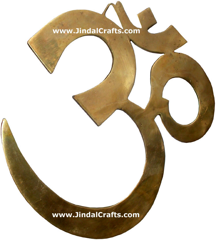 Hindu Deities OM Symbol India Brass Carving Artefacts