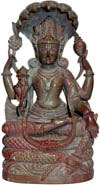 Hand Carved Stone Lord Narayan Figure Indian Art