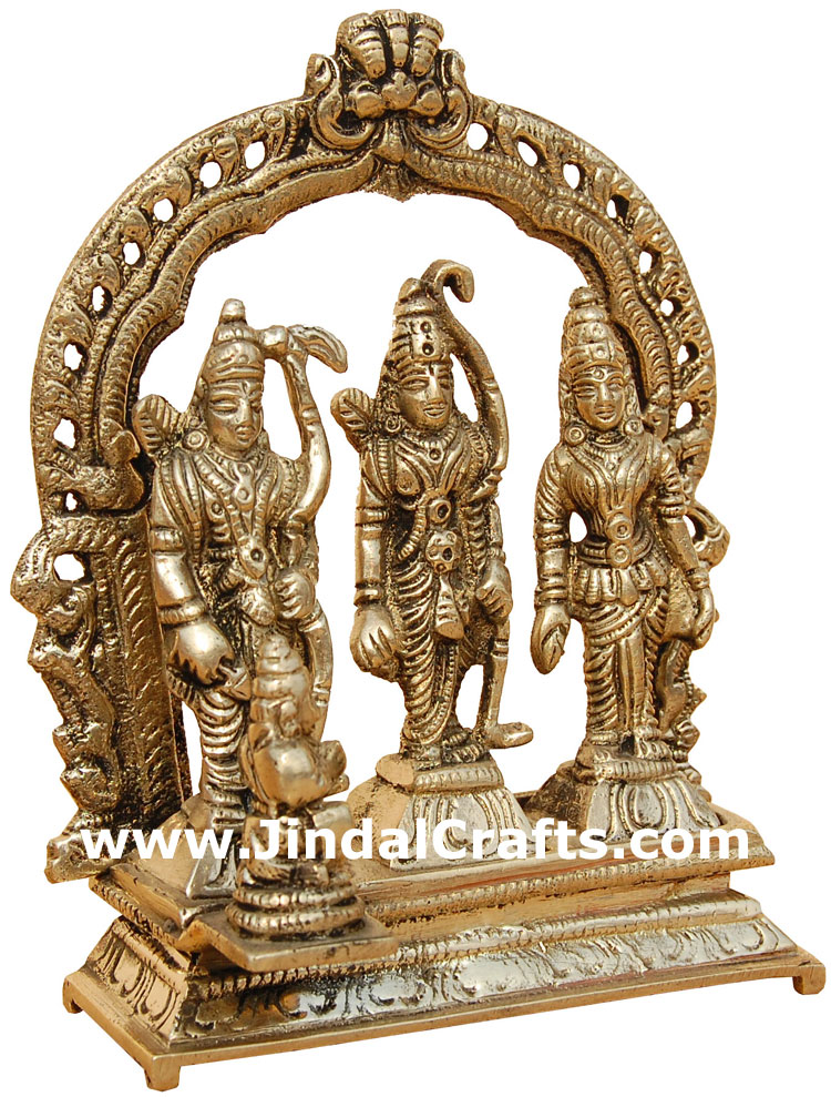 Hindu Deities Ram Sita Laxman India Brass Carving Arts