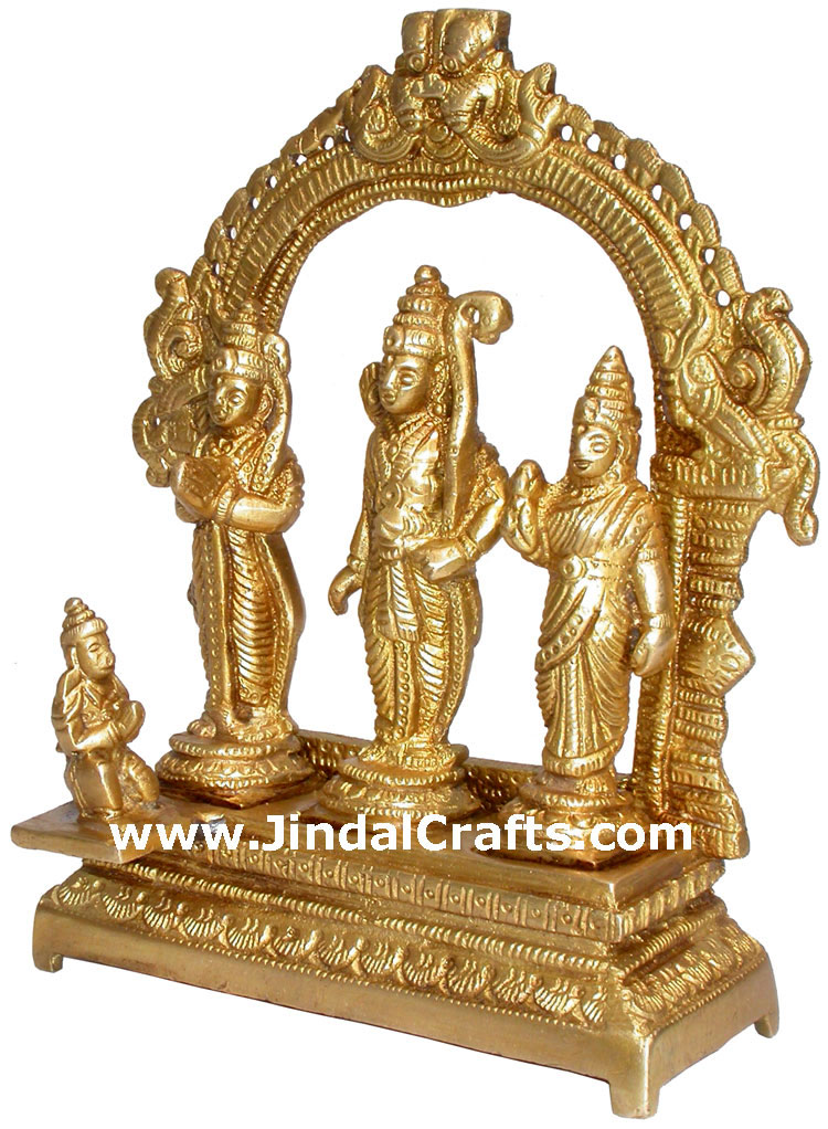 Handmade Brass Statue of Ram Darbar India Brassware Handicraft Art Craft