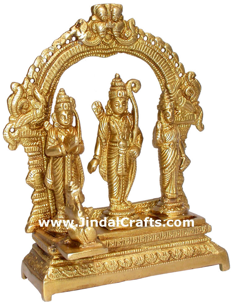 Handmade Brass Statue of Ram Darbar India Brassware Handicraft Art Craft