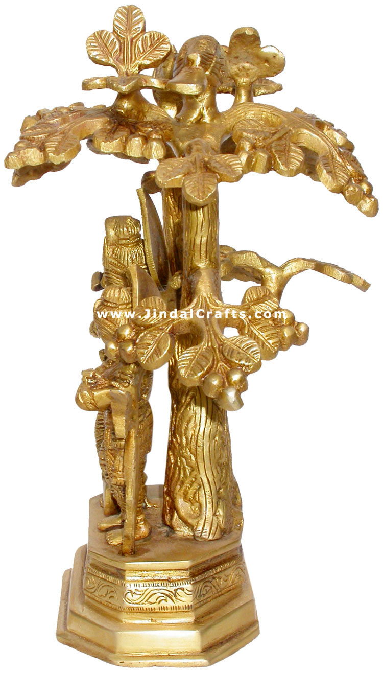 Radha Krishna Brass Carvings Indian Gods Statues Art