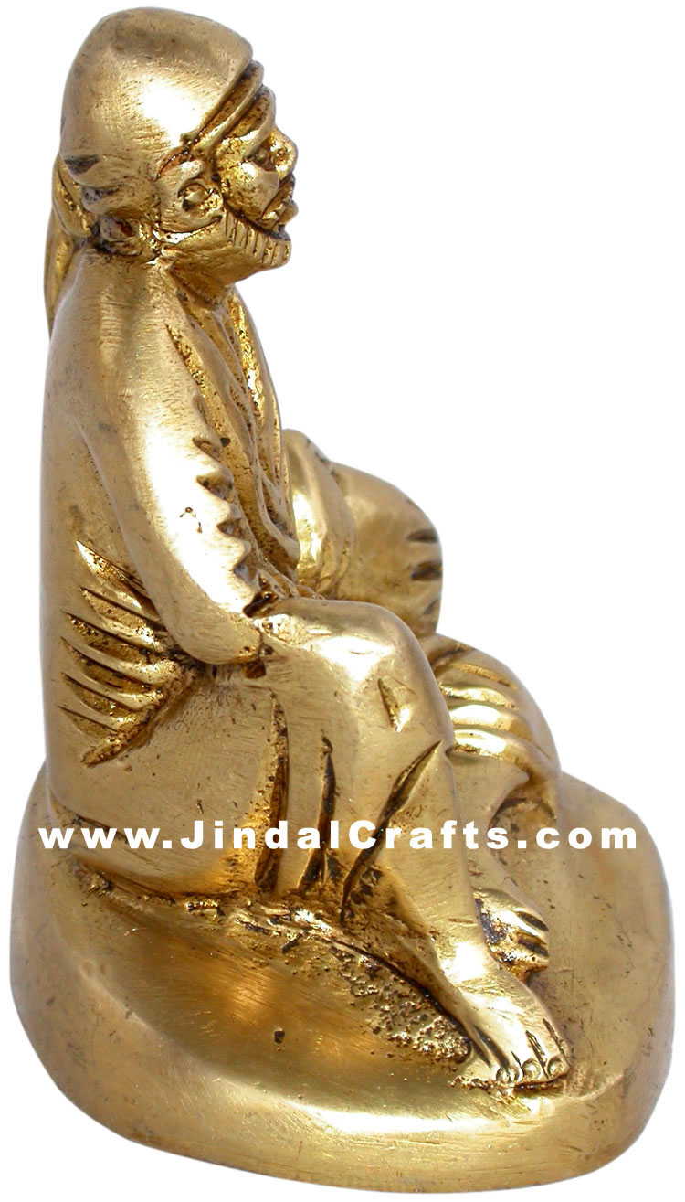 Sai Baba Indian God Religious Brass Sculpture Hinduism Idol Handicrafts Figurine