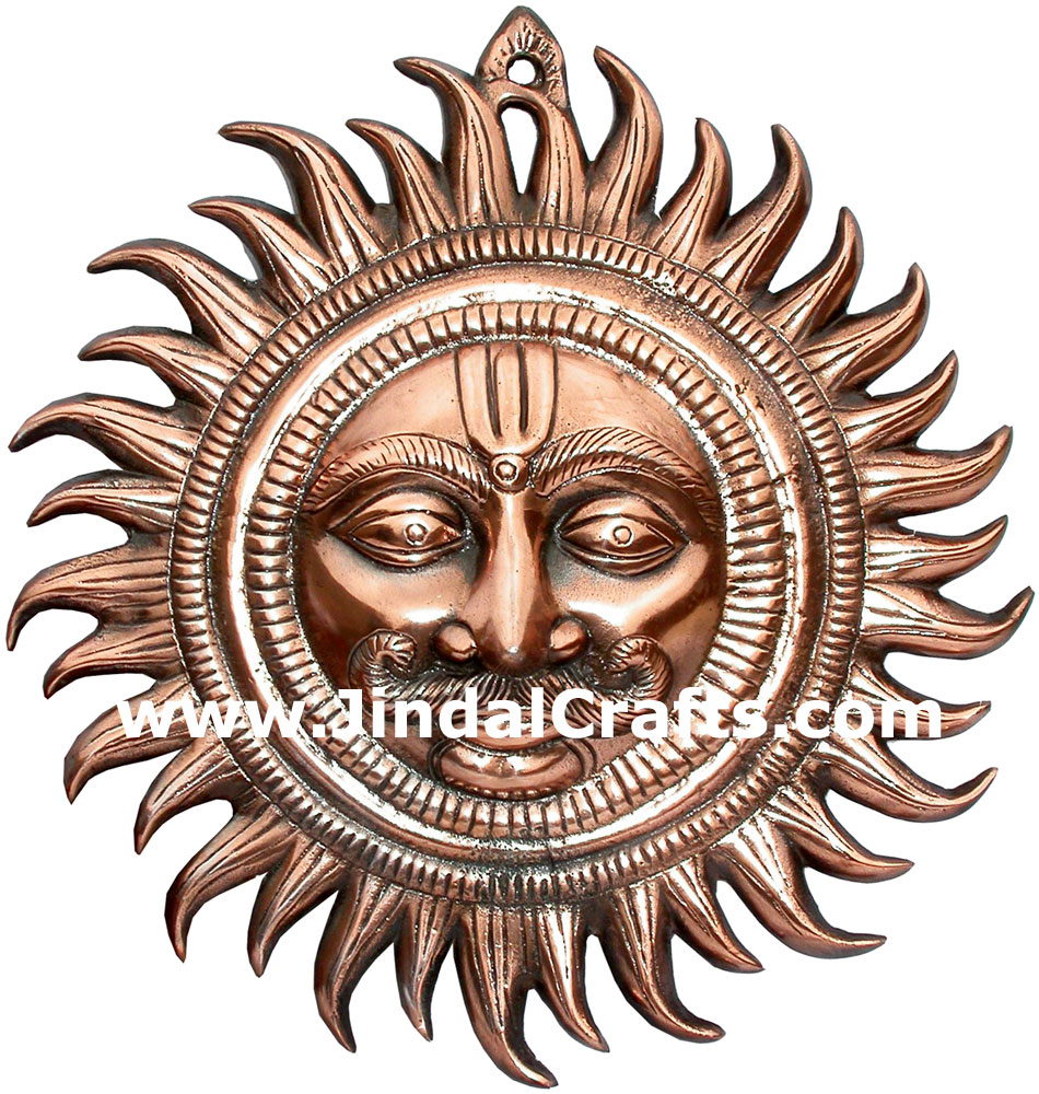 God Sun - Hand Carved Indian Art Craft Handicraft Home Decor Aluminium Figurine