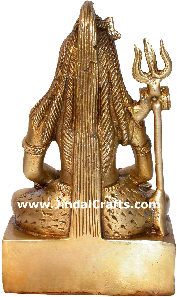 Hindu Deities God Shiva India Brass Carving Artefacts