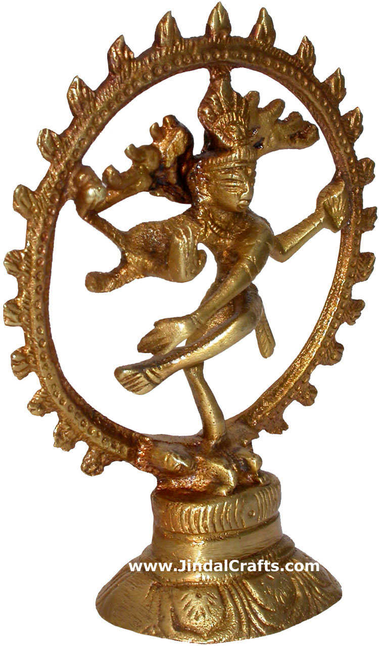 Hindu Deities God Shiva as Natraj India Brass Carving