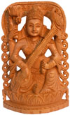 Saraswati Hand Carving India Religious Sculptures Craft