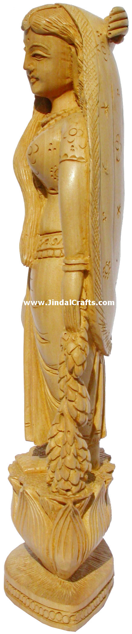 Wood Sculpture Indian Village Lady figurine India Art
