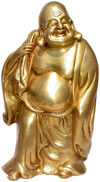 Happy Buddha Laughing Man Brass Idol Good Luck Figure