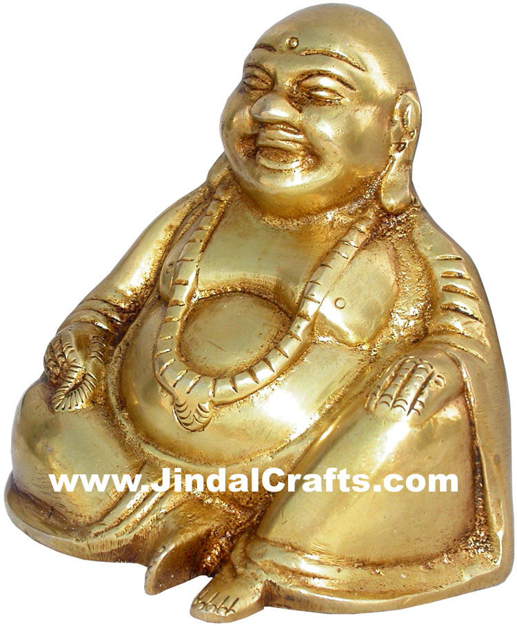 Handmade Brass Laughing Happy Man Home Decor Prosperity Indian Handicrafts Arts