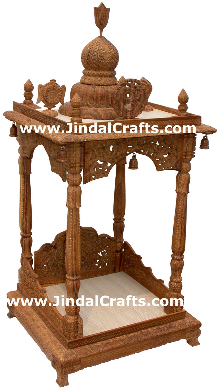 Temple - Hand Carved Wooden Religious Figures India Art