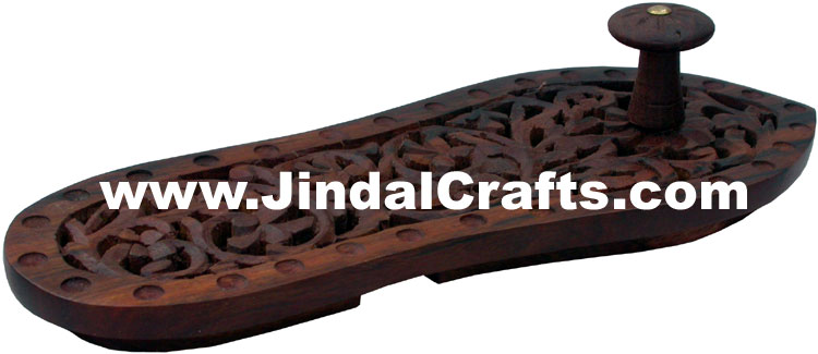 Hand Carved Wooden Paduka Hindu Religious Artifact Indian Handicrafts